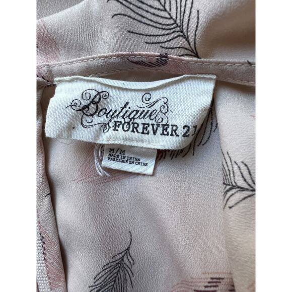 Forever 21 Peacock Feather Romper with Pockets Pale Pink Women’s M - Picture 4 of 8